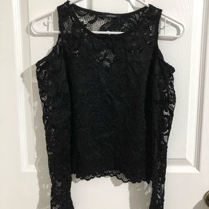 Black should cutout shirt